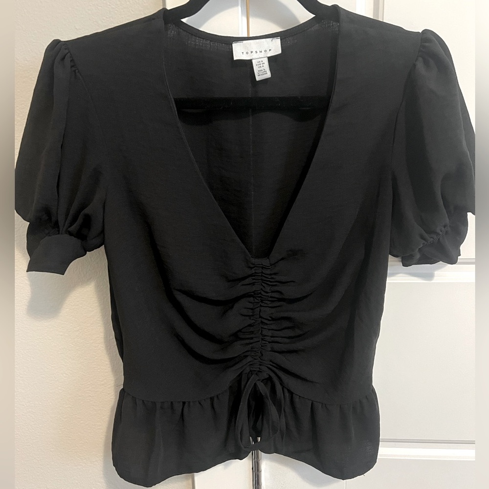 Topshop black cinch top